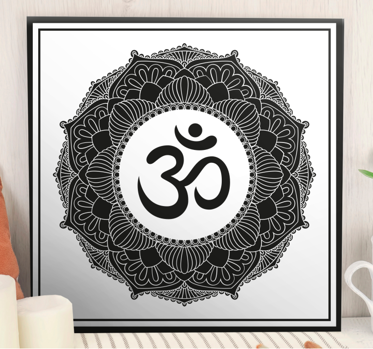 Om symbol mandala buddha kangastaulu - Tenstickers
