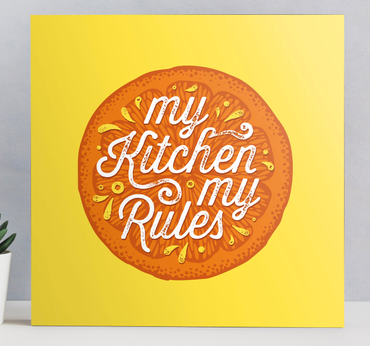 Oranssi käsi piirtää keittiö hedelmä asetelma canvas - Tenstickers