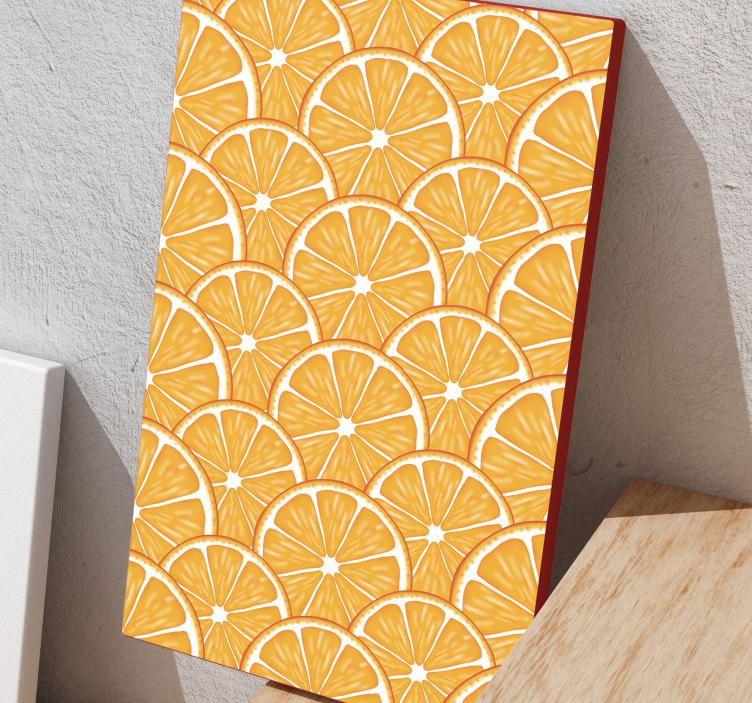 Oranssi kuvio hedelmä asetelma canvas - Tenstickers