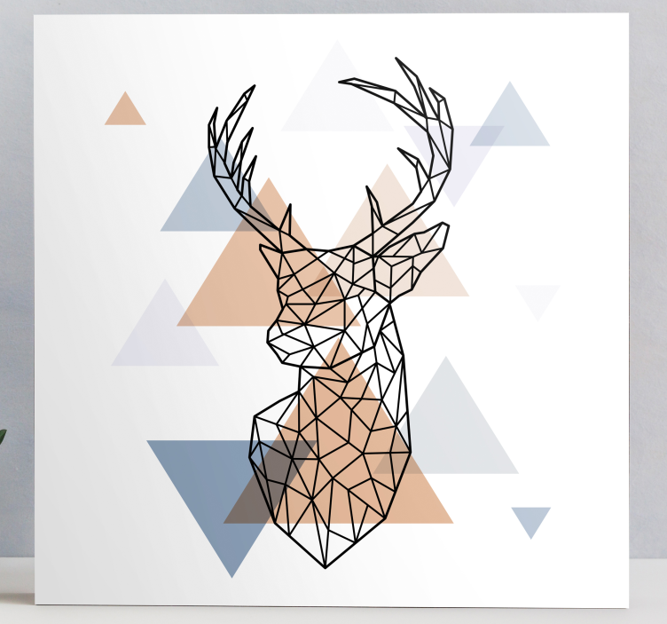 Origami deer animal canvas-taulu peura kangastaulu - Tenstickers