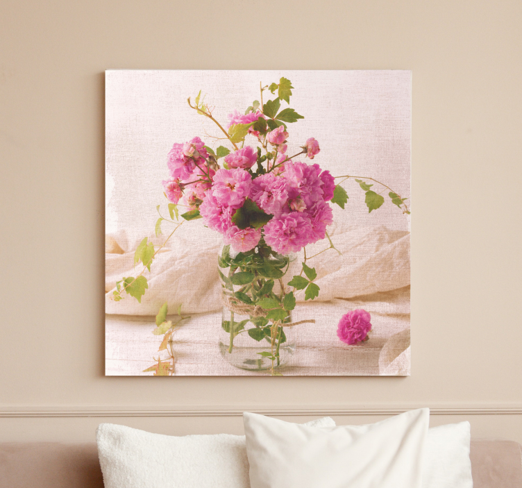 Pehmeä kasvi- ja kukkakuvasto canvas-taulu - Tenstickers