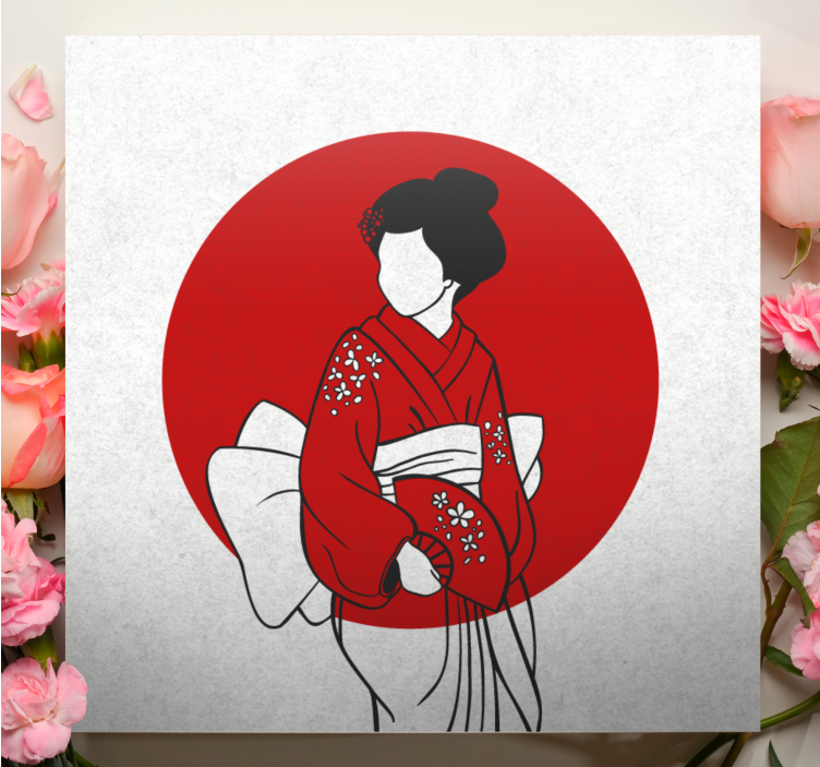 Perinteinen kimono eleganssi itämainen canvas taulu - Tenstickers