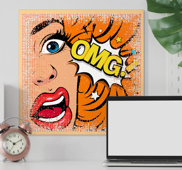 Pop-art-kasvot taide canvas - Tenstickers