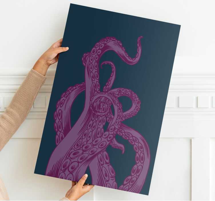 Purppura mustekala lonkero meriolentoja kylpyhuone canvas - Tenstickers