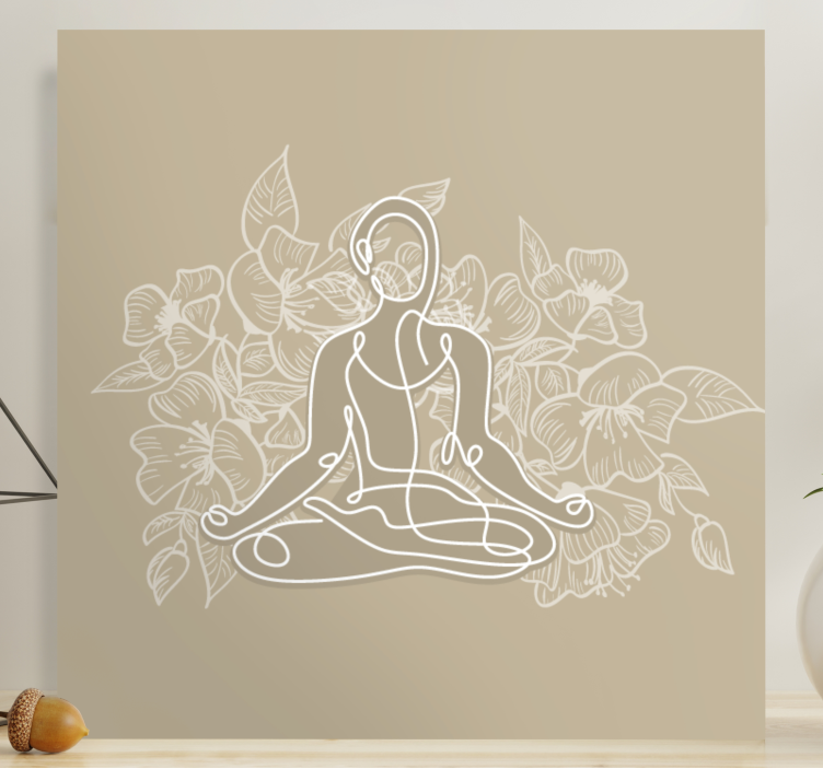 Rauhallinen buddha-siluetti-taulu - Tenstickers