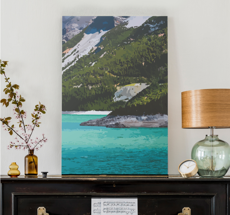 Rauhallinen vuoristomaisema maisema canvas taulu - Tenstickers