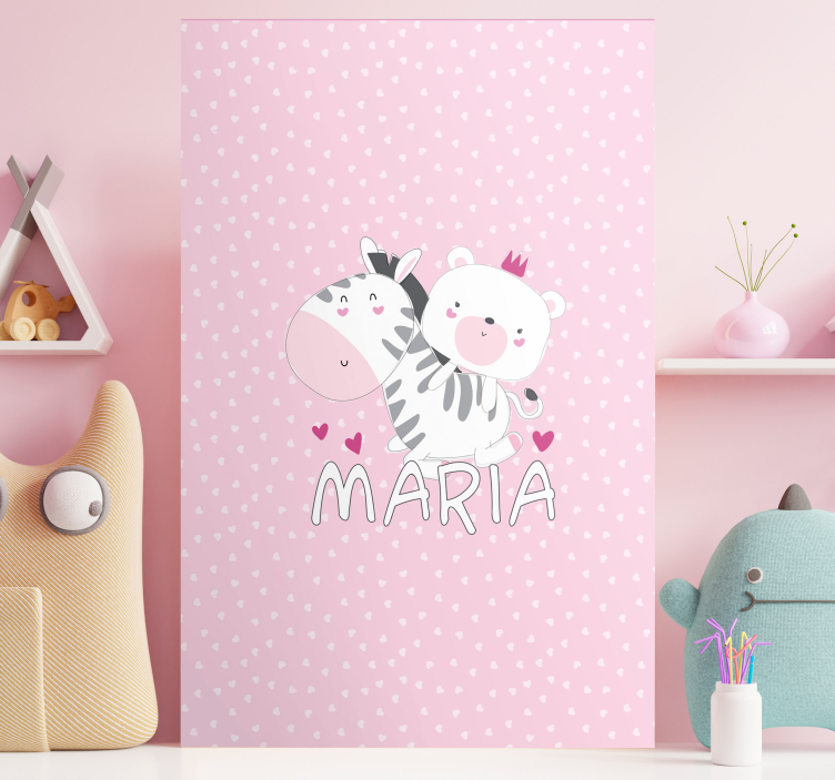 Söpöt eläinystävät vauvan huoneen canvas taulu - Tenstickers