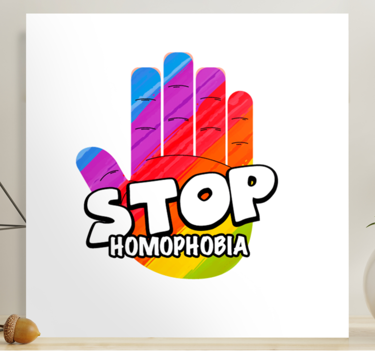 Stop homofobia canvas taulu sanonnat - Tenstickers