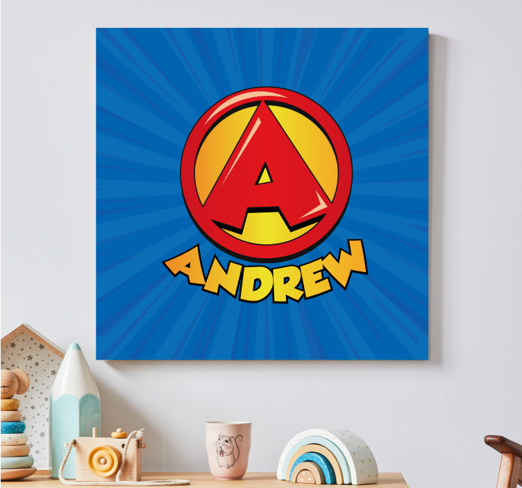 Super alkukirjain lasten canvas - Tenstickers