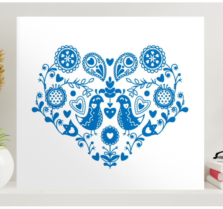 Sydämenmuotoinen canvas taulu kukka - Tenstickers