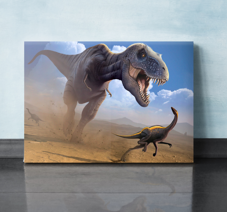 T-rex-metsästys dinosaurus canvas taulu - Tenstickers