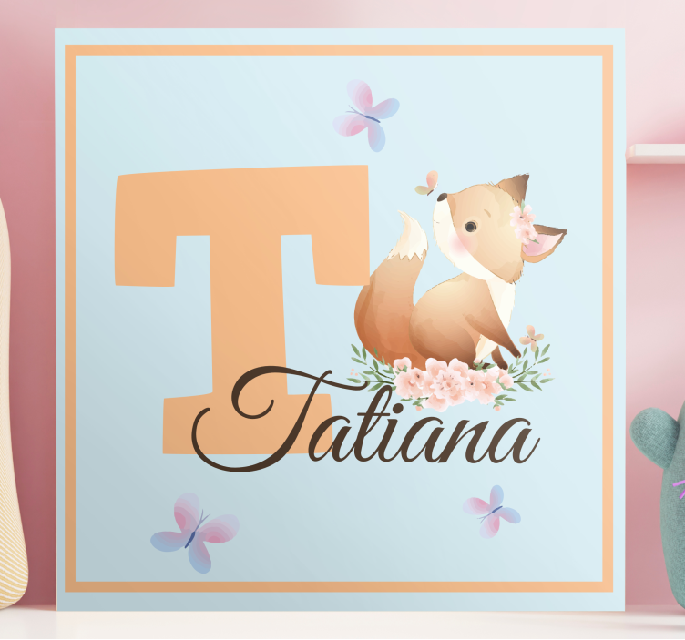 T ystävällinen kettu vauvan huoneen canvas taulu - Tenstickers