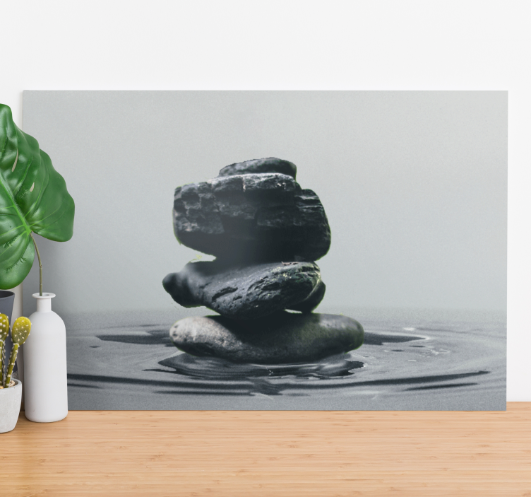Tasapainoiset kivipinot zen canvas taulu - Tenstickers