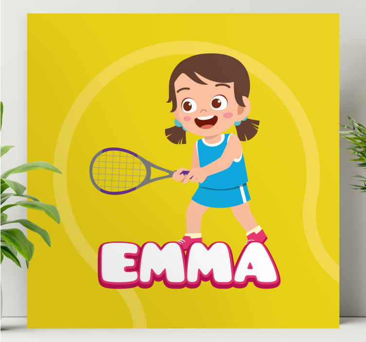 Tennis tyttö emma kukat ja kasvit canvas taulu - Tenstickers