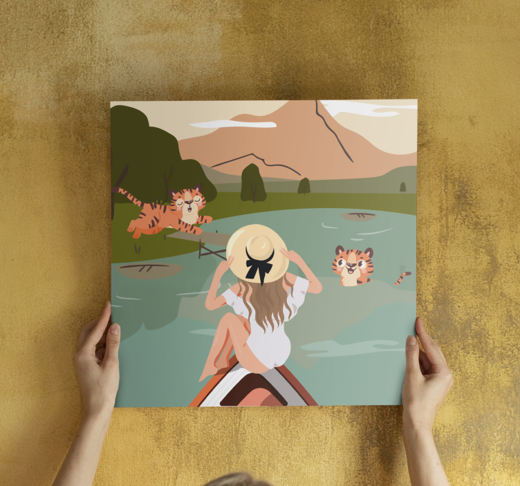Tiikereitä luonnon keskellä eläin canvas taulu - Tenstickers