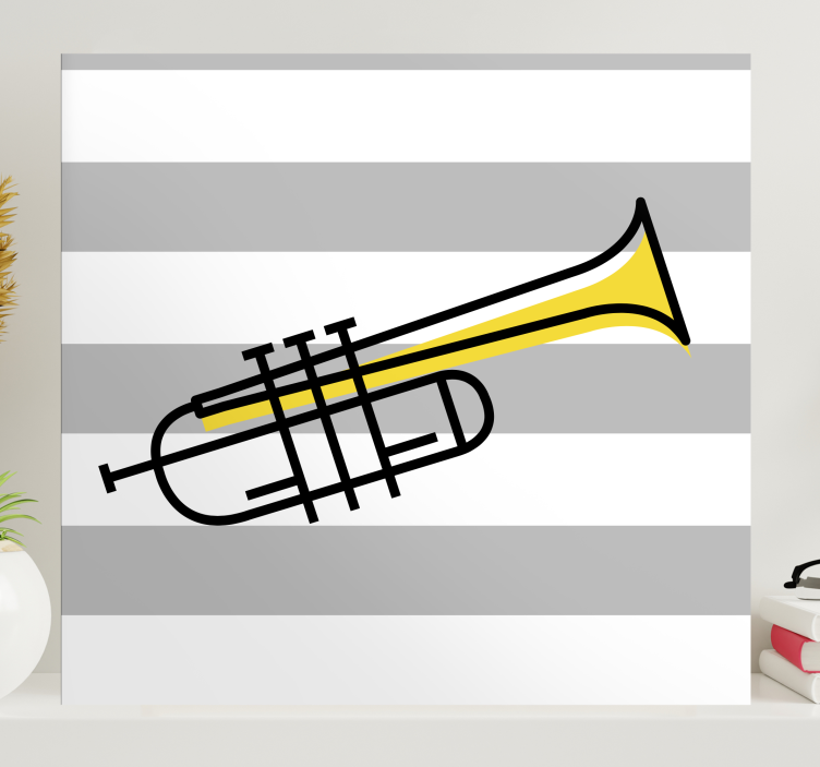 Trumpetti raidoilla musikaali canvas taulu - Tenstickers