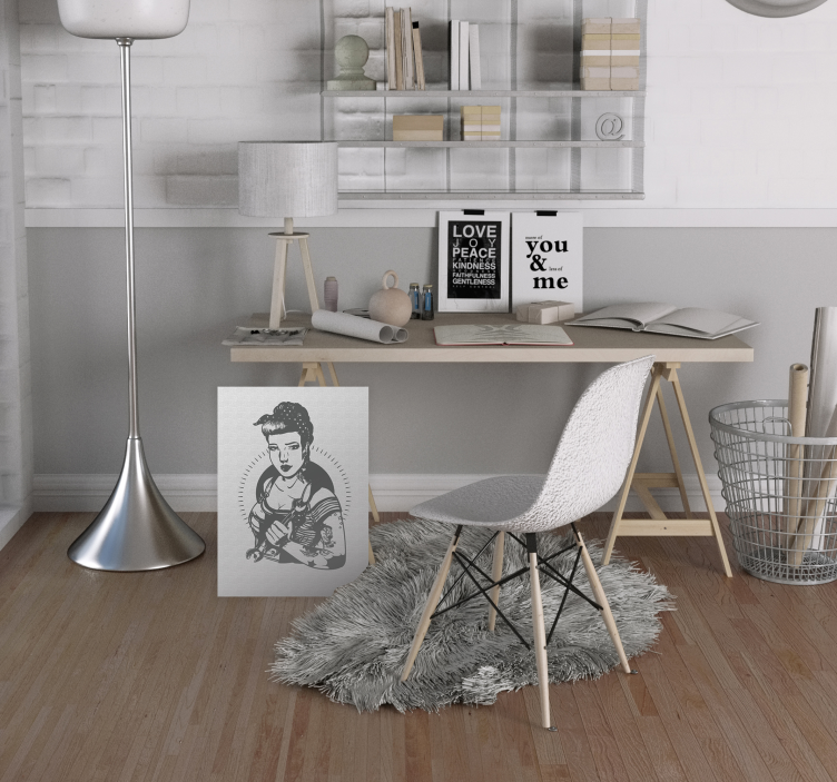 Vahvan naisen muotokuva hahmo canvas taulu - Tenstickers