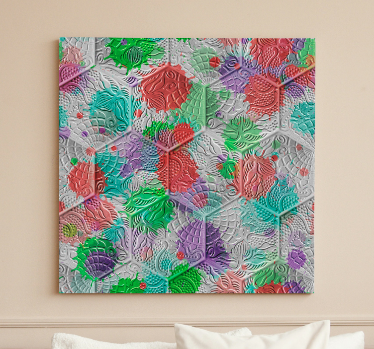 Värjätyt gaudi-laatat retro canvas - Tenstickers