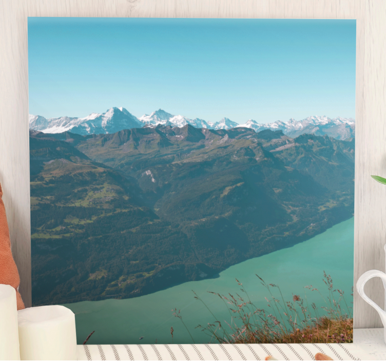 Vuoristomaisema esteettinen valokuvaus canvas taulu maisema - Tenstickers