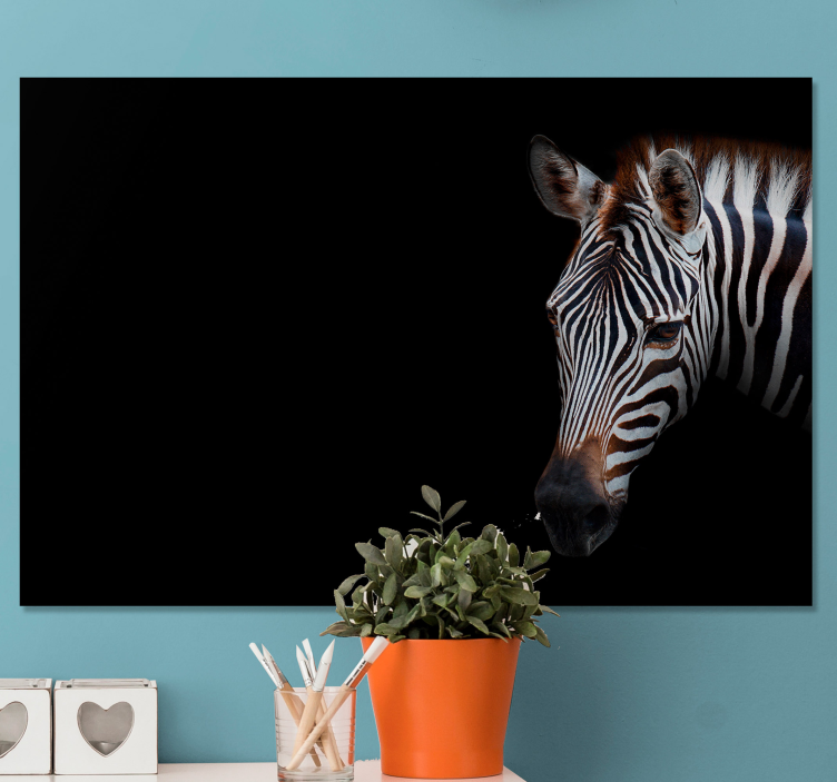Zebra lähikuva eläin canvas taulu - Tenstickers