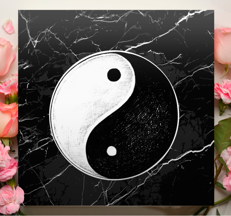 Zen canvas taulu yin yang symboli - Tenstickers