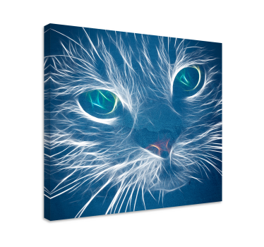 Sininen abstrakti kissa kissa kangastaulu - Tenstickers