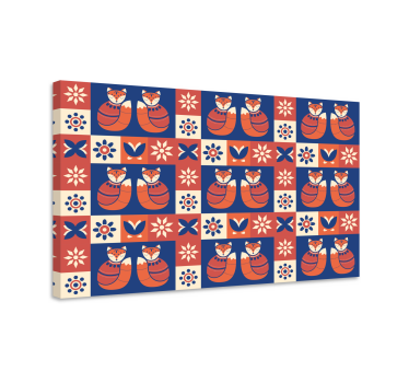 Ystävällinen kissa kuvio canvas - Tenstickers