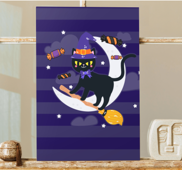Kissa canvas musta kissa noita - Tenstickers