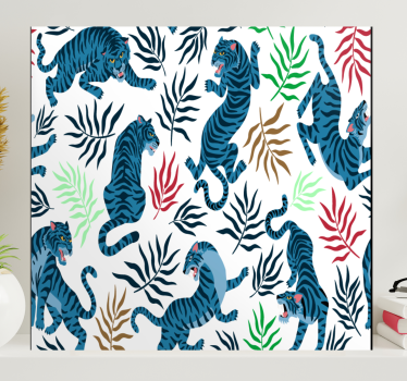 Trooppinen tiikeri kuvio eläin canvas taulu - Tenstickers