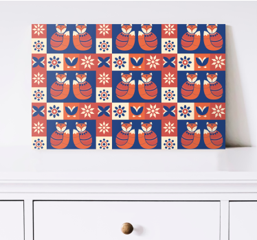 Ystävällinen kissa kuvio canvas - Tenstickers
