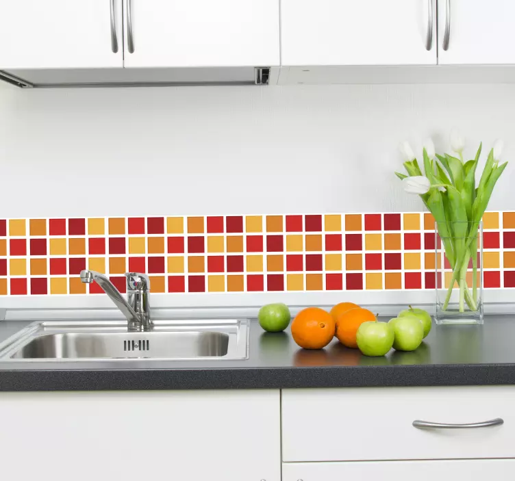 Lämpimät Värit Kaakeli Sisustustarra - Tenstickers