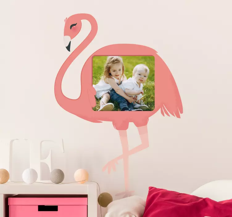 Flamingo-valokuvateline seinätarra lastenhuone - Tenstickers