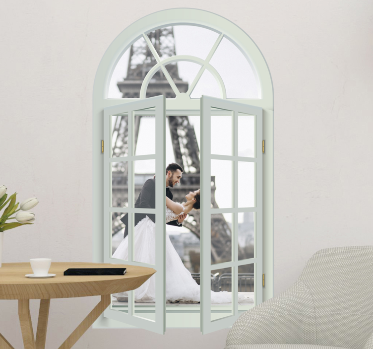 Ikkunanäkymä valokuvatapetti tarra - Tenstickers