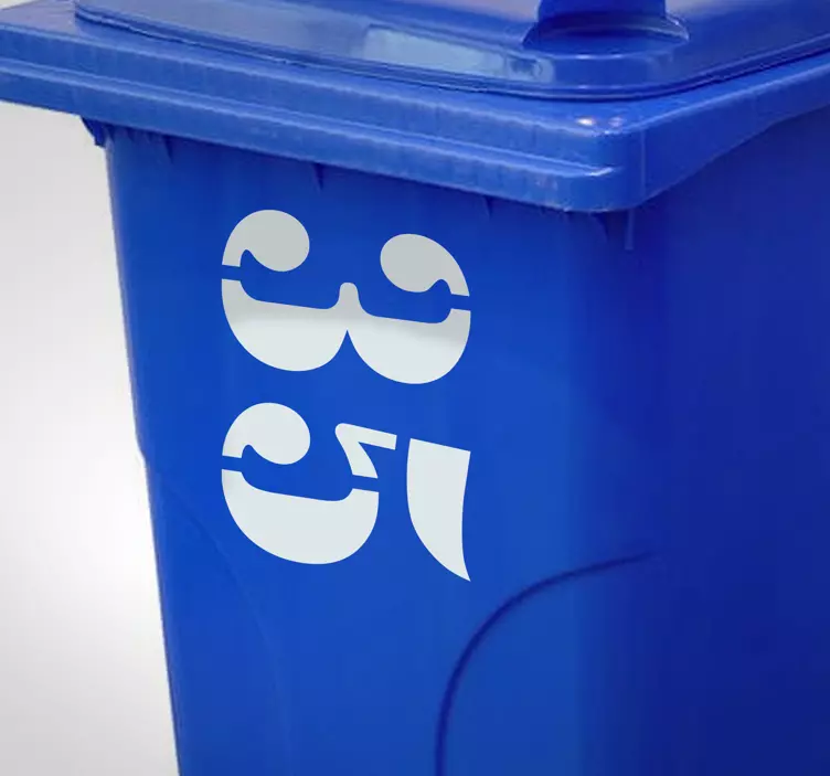 Konttitalon numero Roskakori tarra - Tenstickers