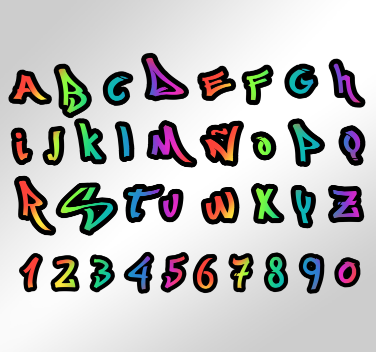 Muokattava graffiti-nimi seinätarra - Tenstickers