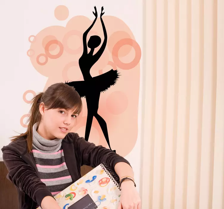 Ballerina siluetti -tarra - Tenstickers