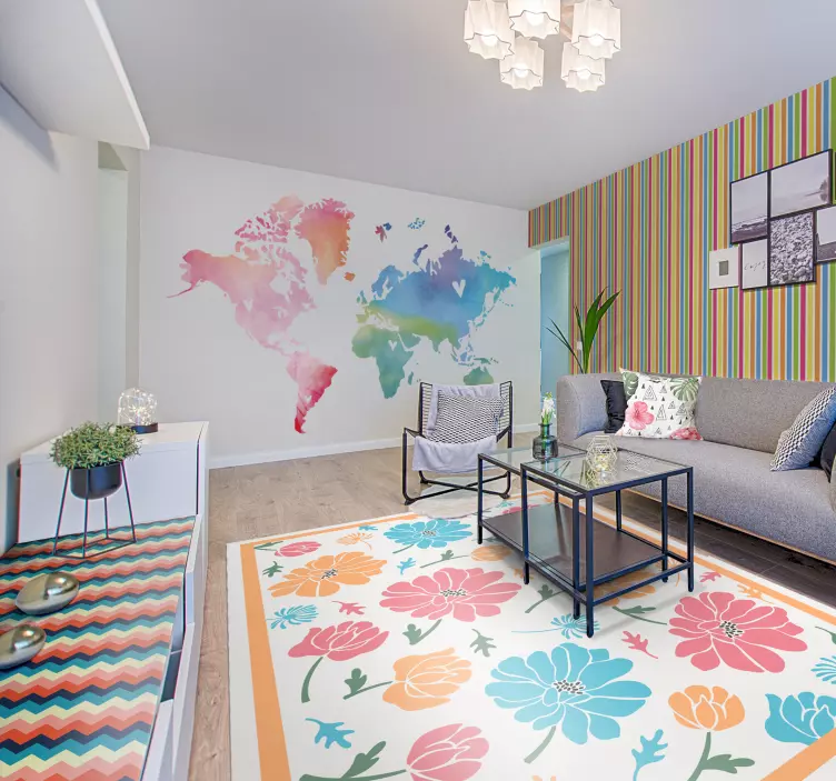 Monivärinen siksak-muotoilu Huonekalutarrat - Tenstickers