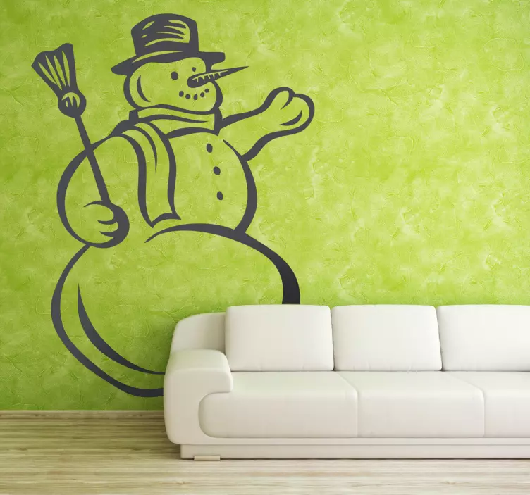 Lumiukko vispilän kanssa joulutarroja - Tenstickers