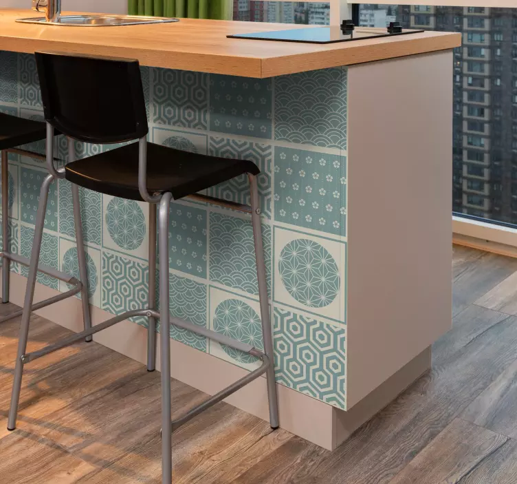 Vihreä japandi dinosaurus tarra - Tenstickers