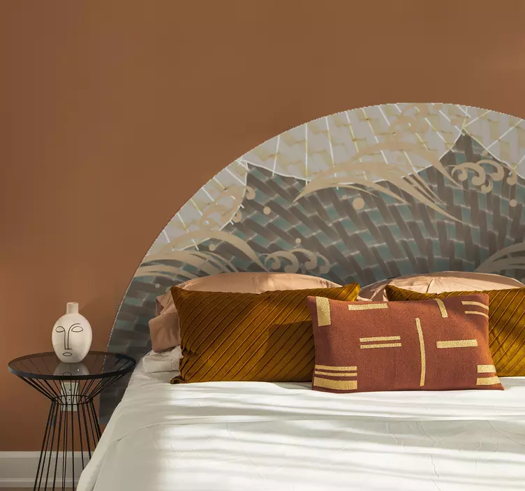 Tyylikäs viuhkamotiivi sängynpääty tarra - Tenstickers