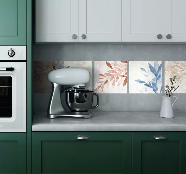 Kukkainen vesivärikuvio dinosaurus tarra - Tenstickers