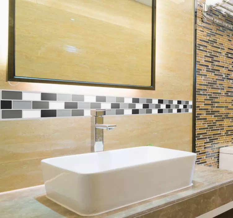 Harmaa kaakeli sisustustarra keittiöön - Tenstickers