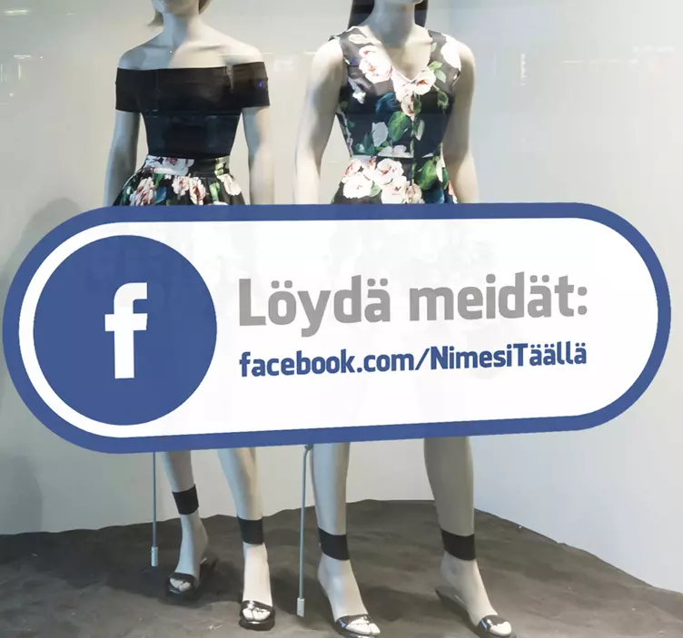 Volg ons op facebook-ikkunan tarra - Tenstickers