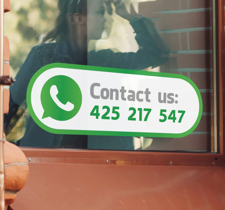 Whatsapp-yritysnumero puhelinnumero ikkunan tarra - Tenstickers