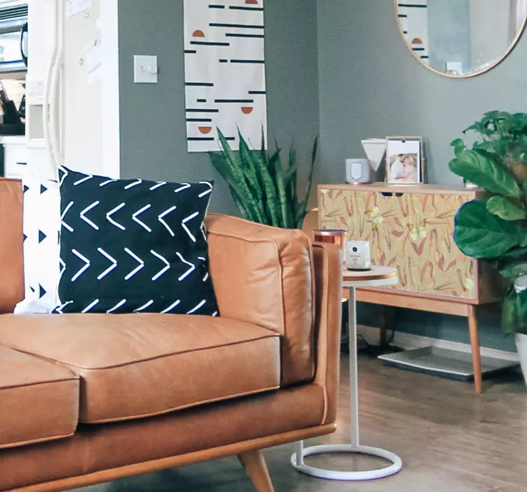 Syksyn kukkien kuvio huonekalutarra - Tenstickers