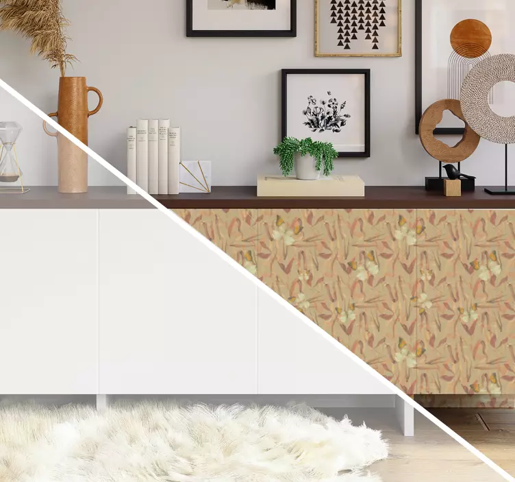 Syksyn kukkien kuvio huonekalutarra - Tenstickers