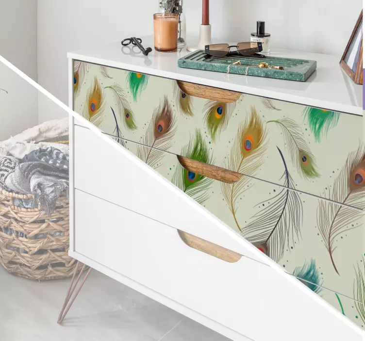 Riikinkukon höyhenet Huonekalutarrat - Tenstickers