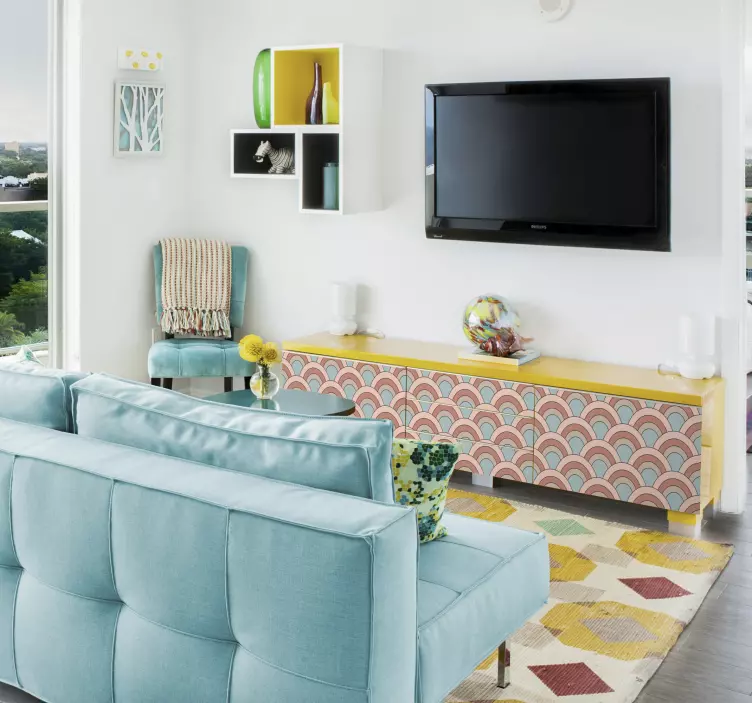 Kaarevat kuviot aallot huonekalutarra - Tenstickers