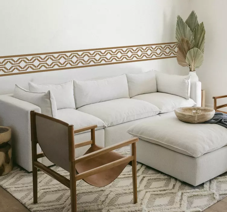 Vihreä geometrinen muoto sisustustarra olohuoneeseen - Tenstickers