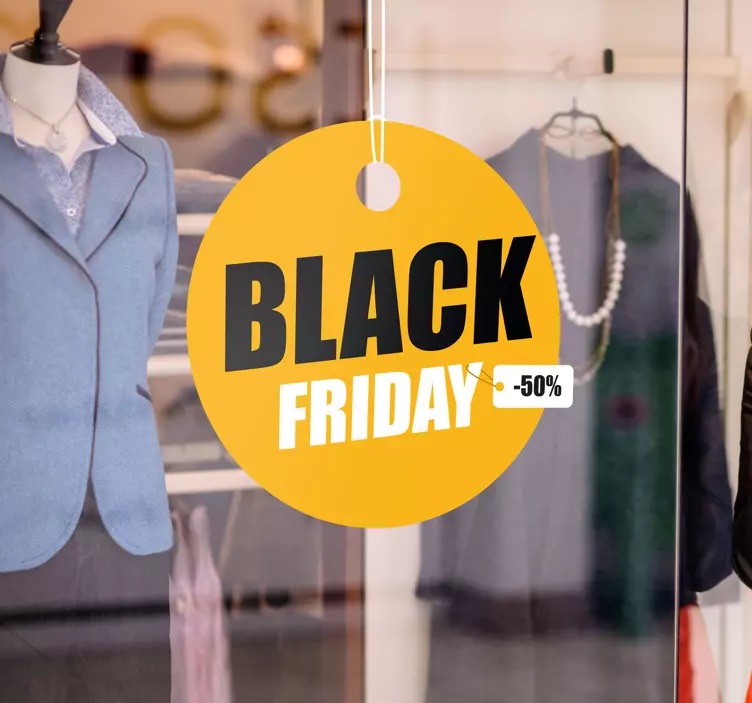 Muokattava Black Friday ikkunatarra ympyrän muotoisena - Tenstickers